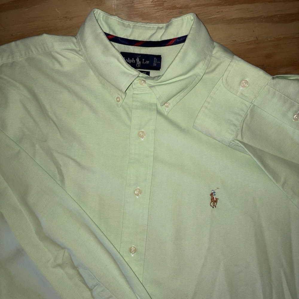 Polo Ralph Lauren XXL 2XL Solid Lime Green Oxford Long Sleeve Classic Fit